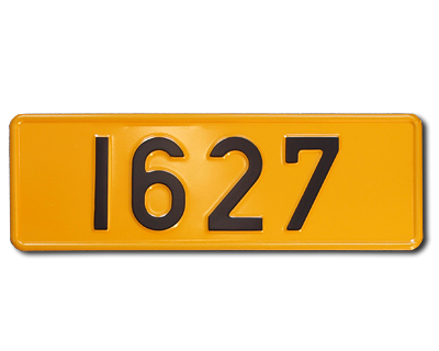 07. Finish veteran Military plate - yellow reflective, 340 x 110